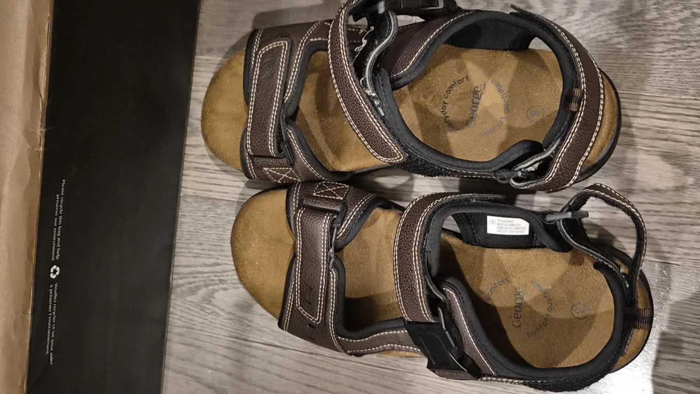 George Men's Brown Strap Sandals