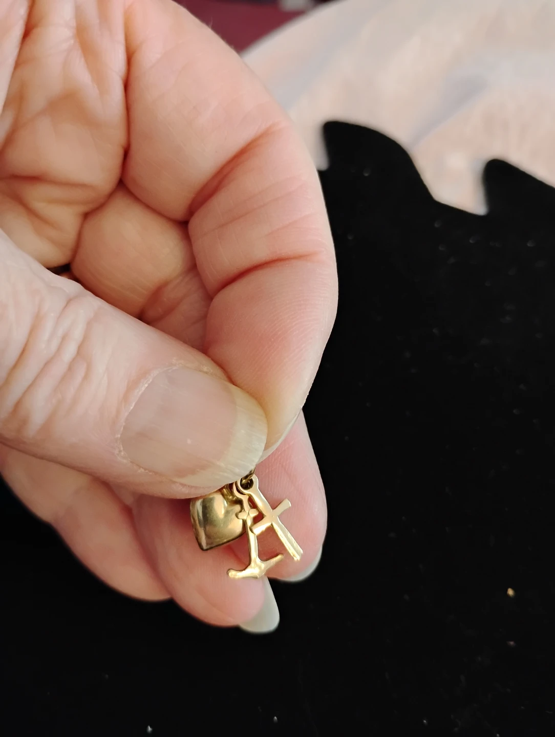 14k Gold Charm Faith Hope and Charity - photo 2