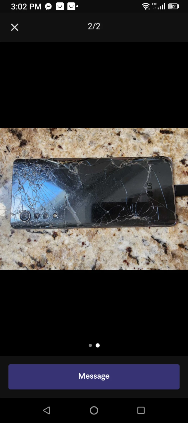 Black LG Velvet Smartphone with Cracked Glass - photo 2