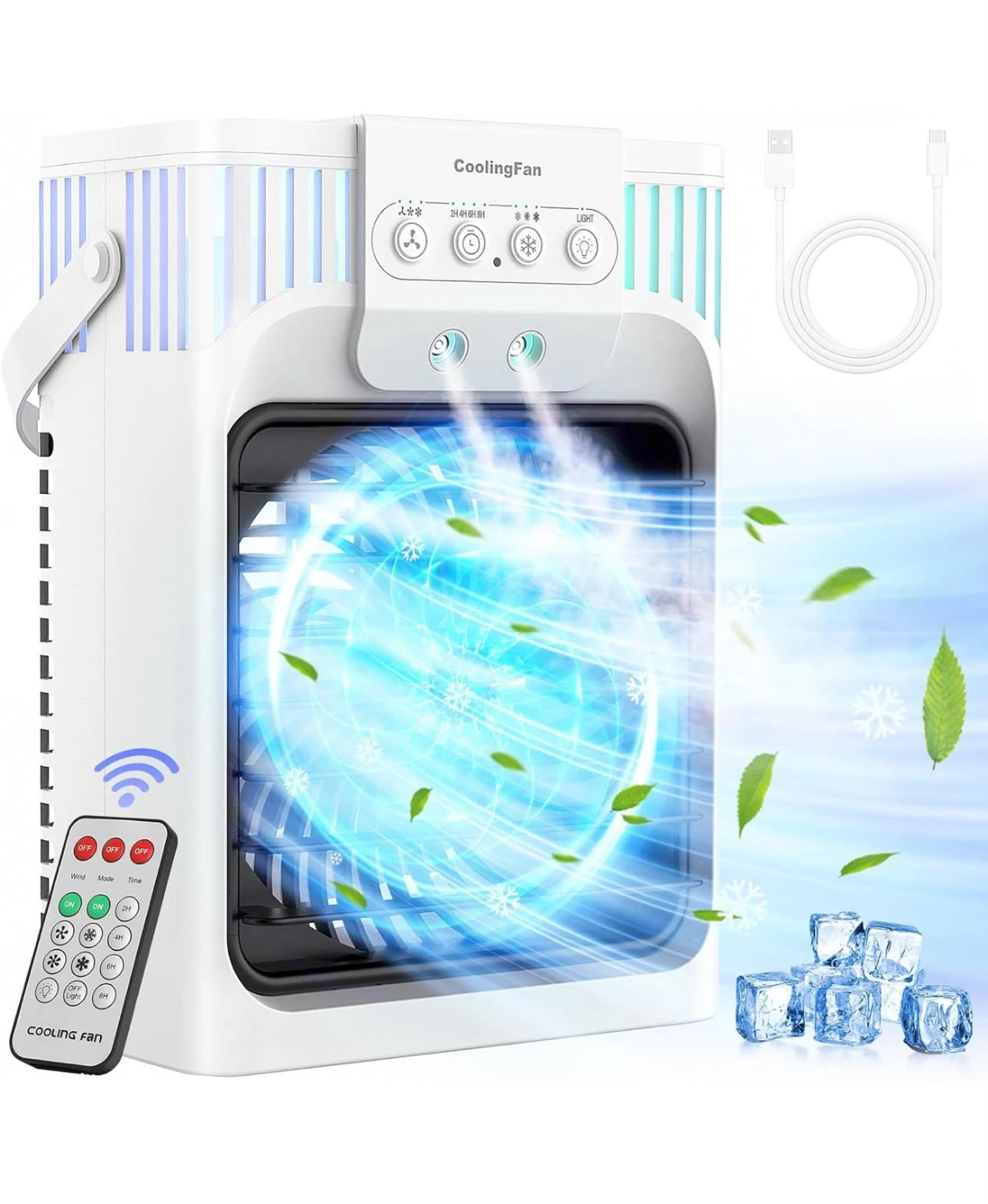White Cooling Fan with Remote