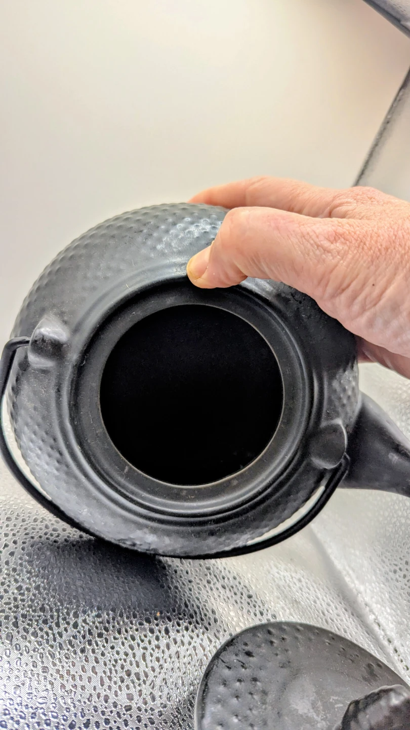 Black Textured Cast Iron Teapot - photo 3