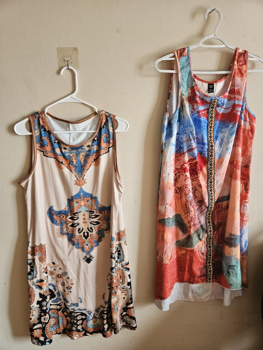 2 Sleeveless Dresses - Boho Print
