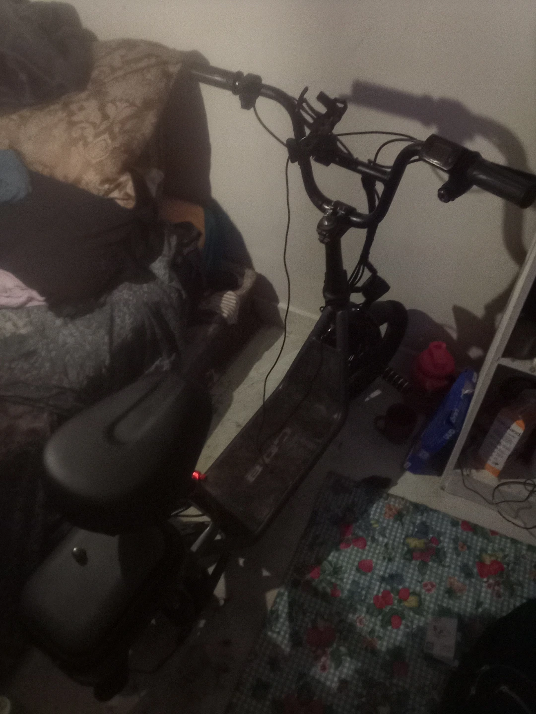 Black Electric Scooter with Seat