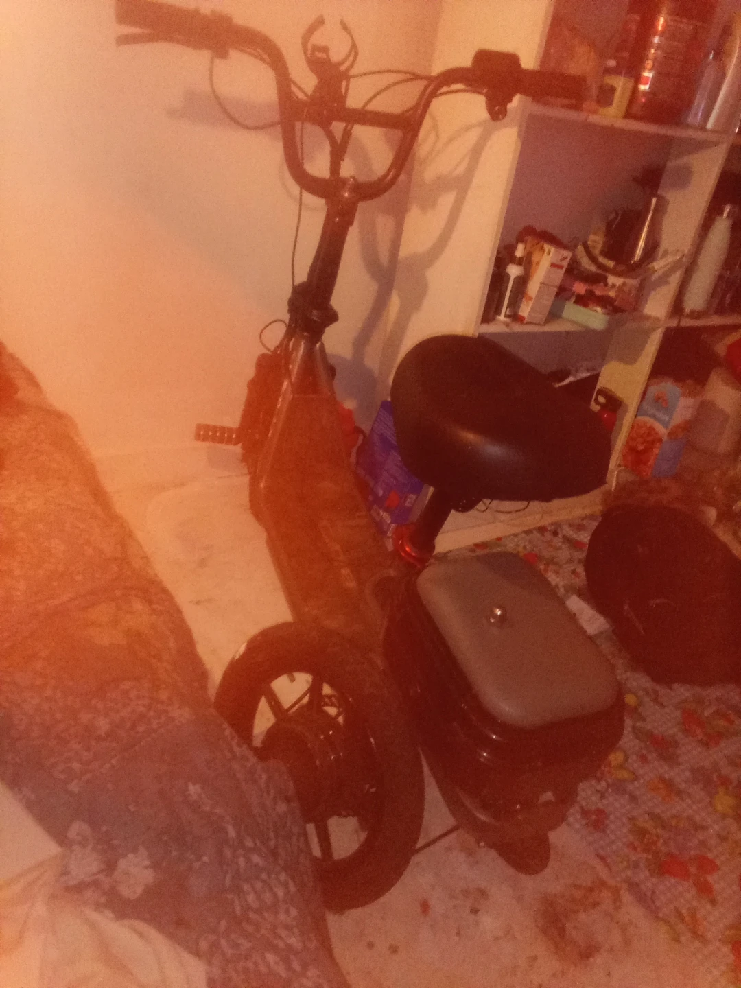 Black Electric Scooter with Seat - photo 2
