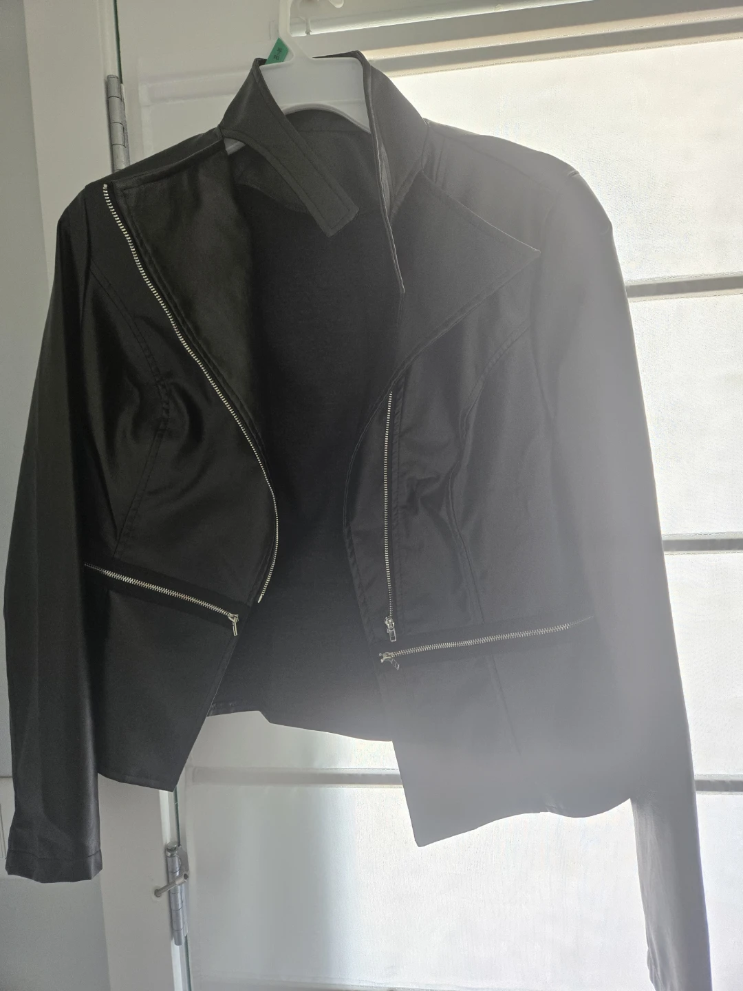 SHEIN CURVE Black Faux Leather Biker Jacket