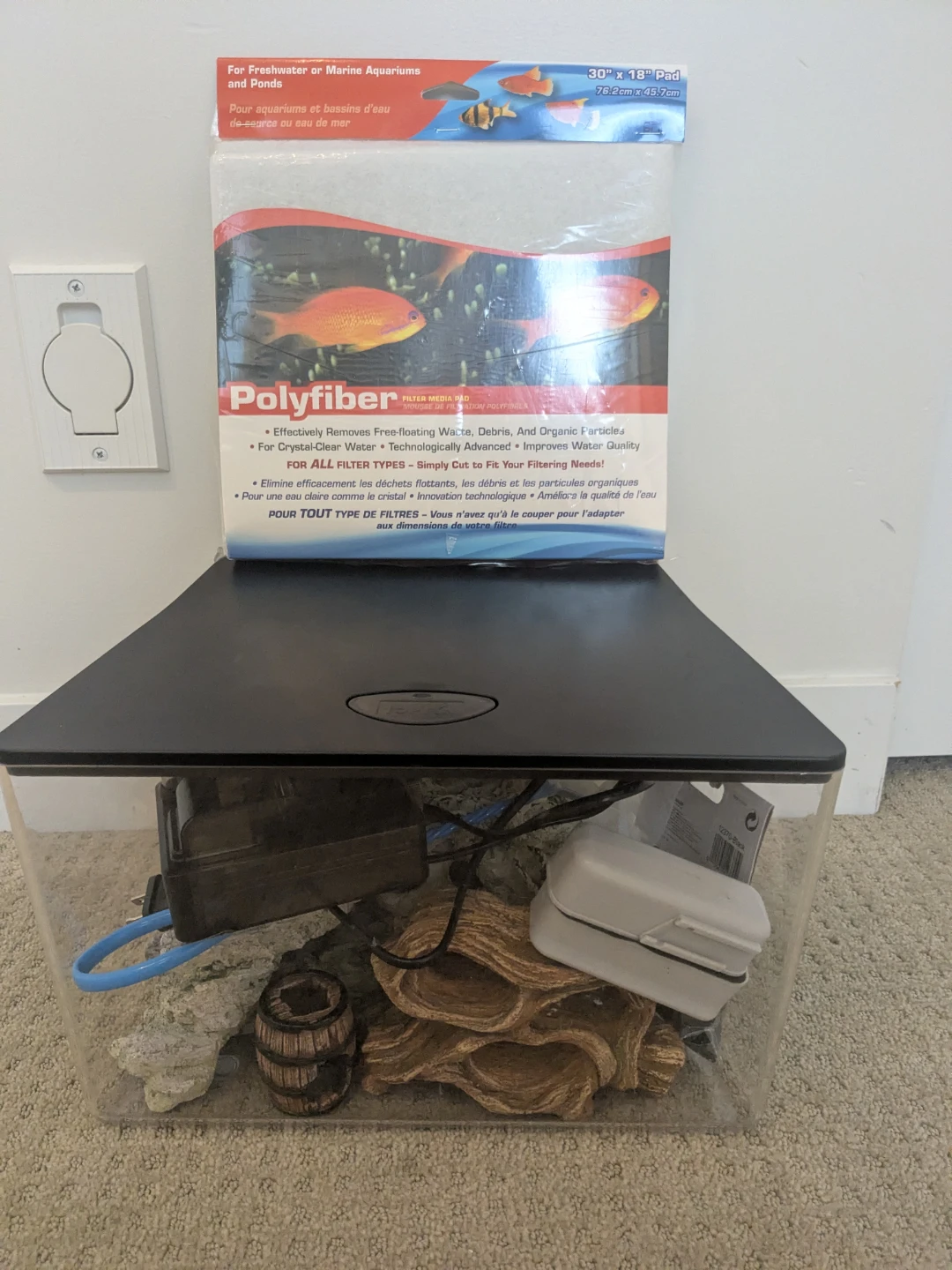 Top Fin® Trapezoid Aquarium with NICREW Filter and Accessories