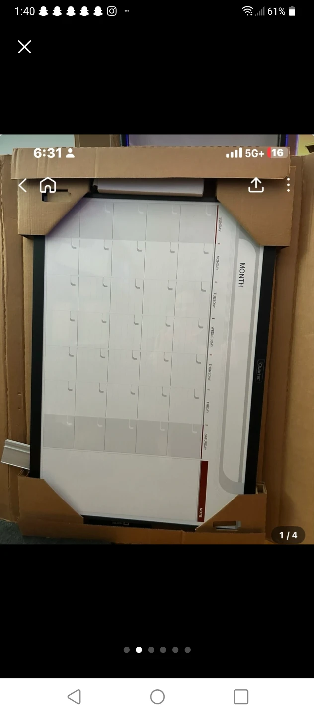 1 month. dfy Erase Calendar Board or trade