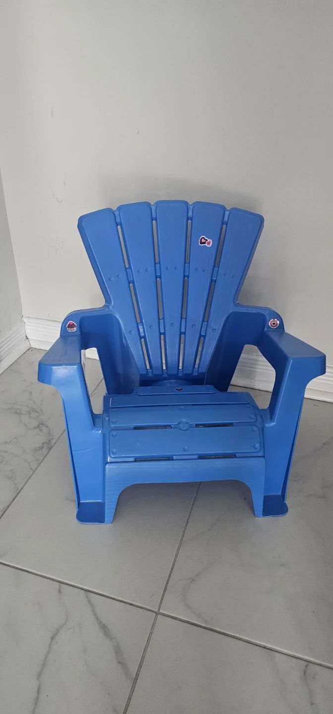 Blue Plastic Adirondack Chair