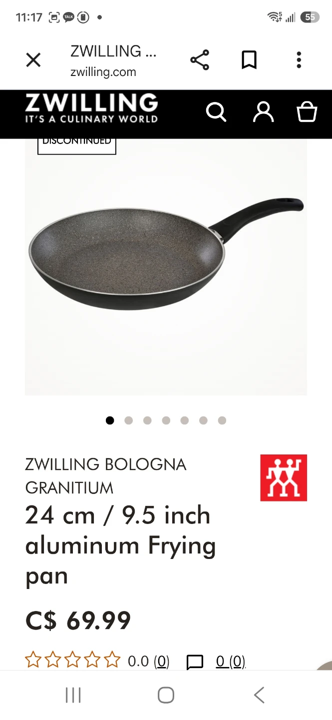 ZWILLING BOLOGNA GRANITIUM 24 cm / 9.5 inch Aluminum Frying Pan