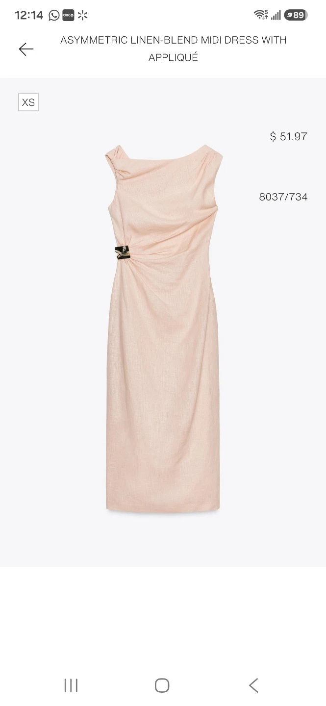 Zara Asymmetric Linen-Blend Midi Dress with Appliqué - Size XS - photo 2