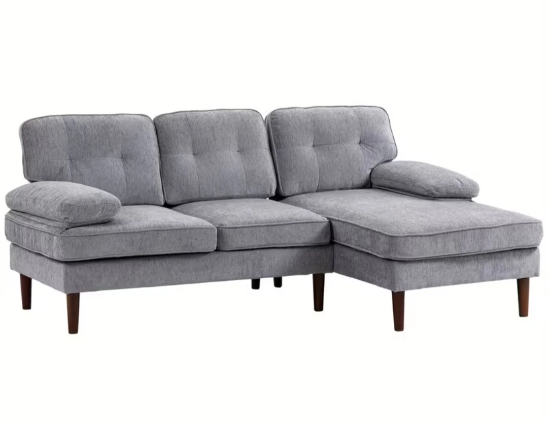 Grey L-Shape Sofa with Right Chaise - photo 2