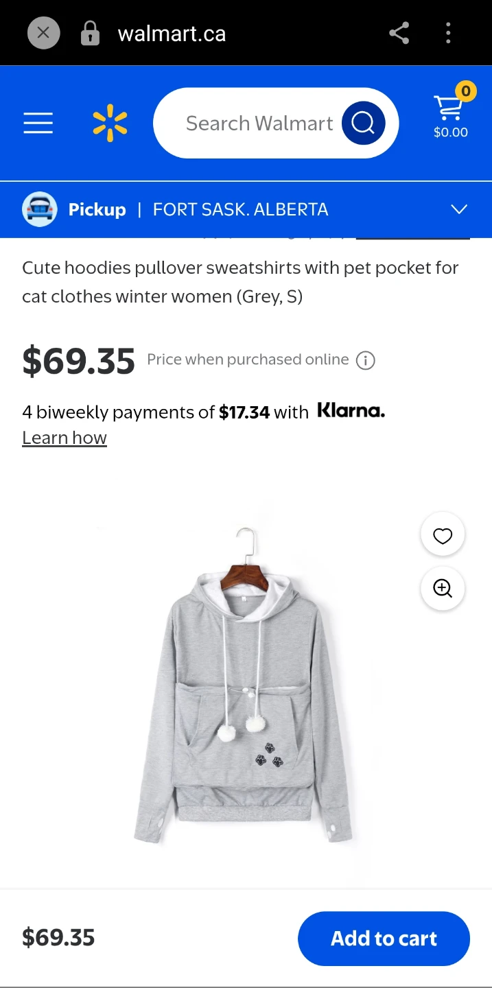 Grey Hoodie with Pet Pocket - Size M - photo 2