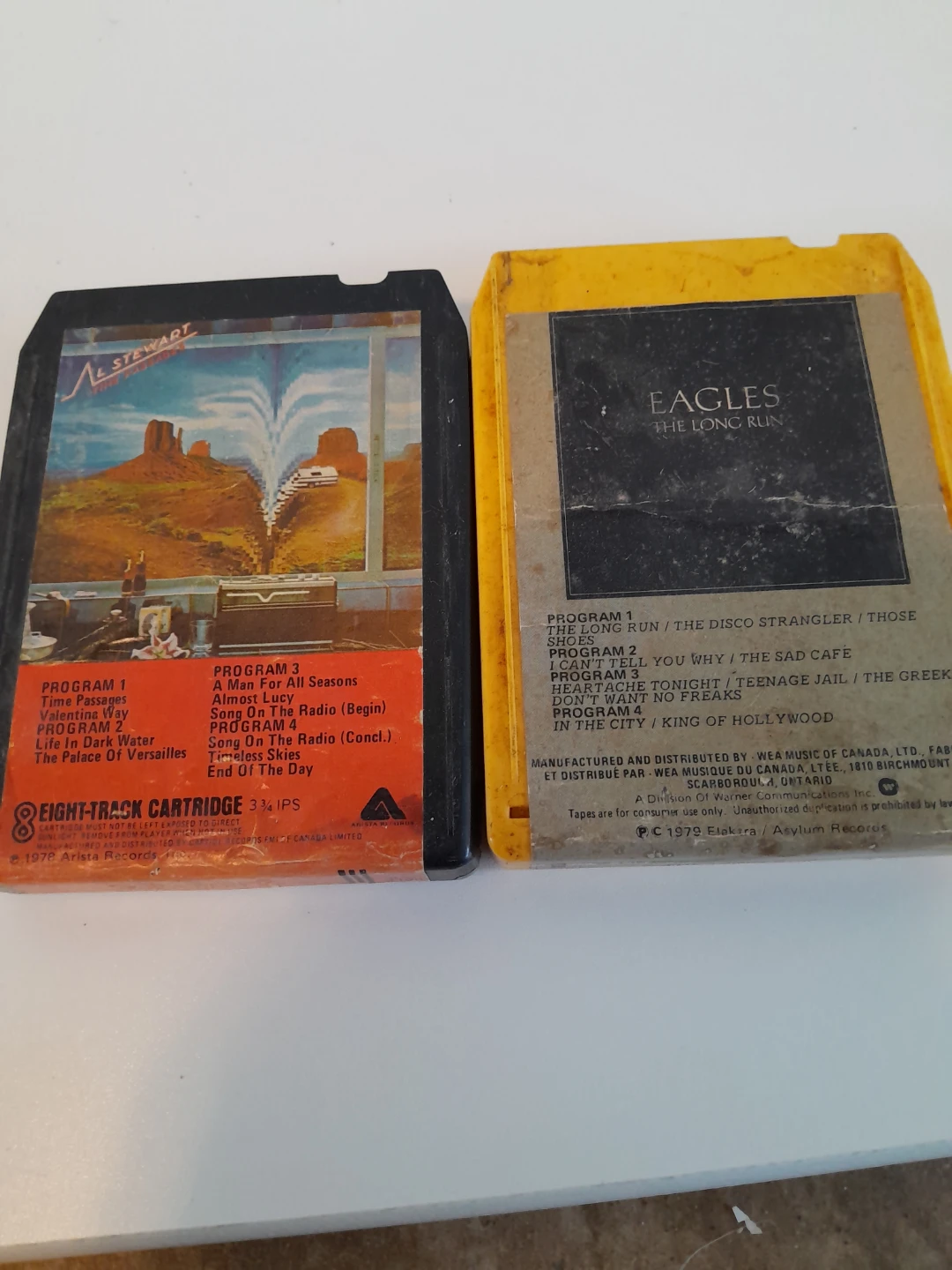 Al Stewart Time Passages & Eagles The Long Run 8-Track Tapes