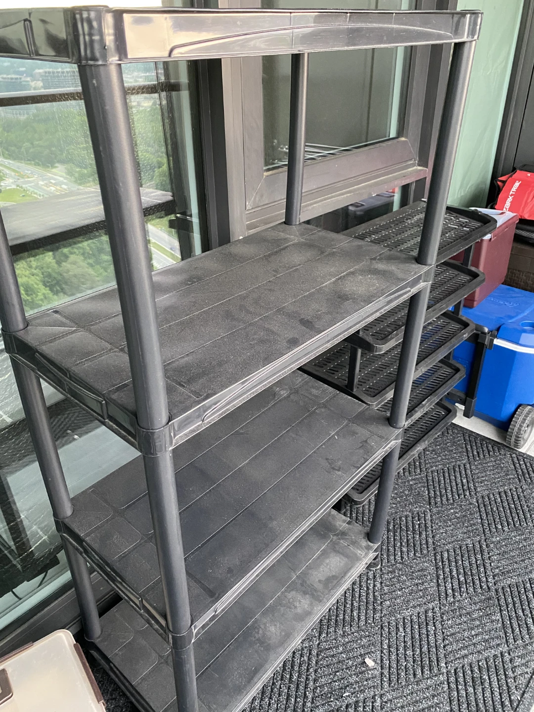 Black Plastic Shelving Unit
