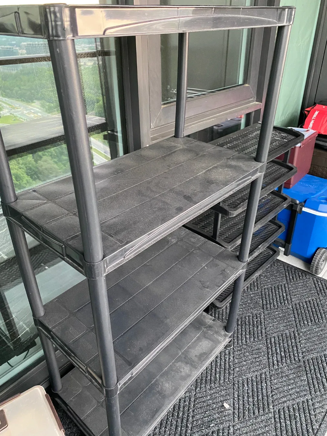 Black Plastic Shelving Unit