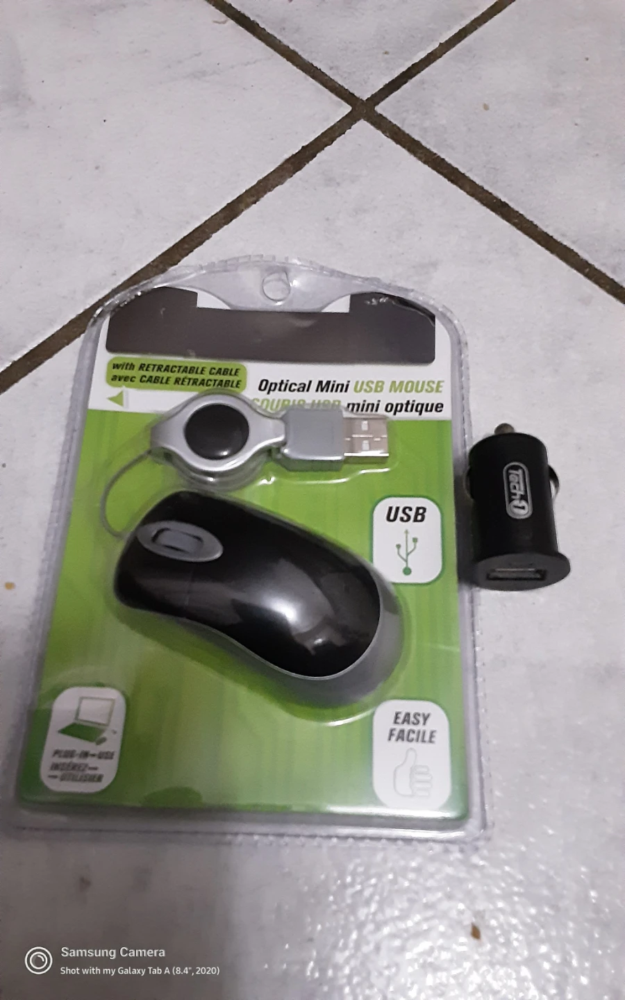 Optical Mini USB Mouse with Retractable Cable - photo 2