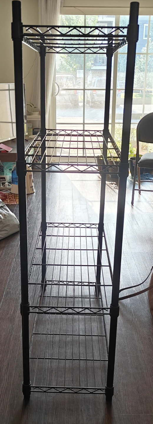 Two units of 4- Teir  Metal Black Wire Shelving Unit - photo 2