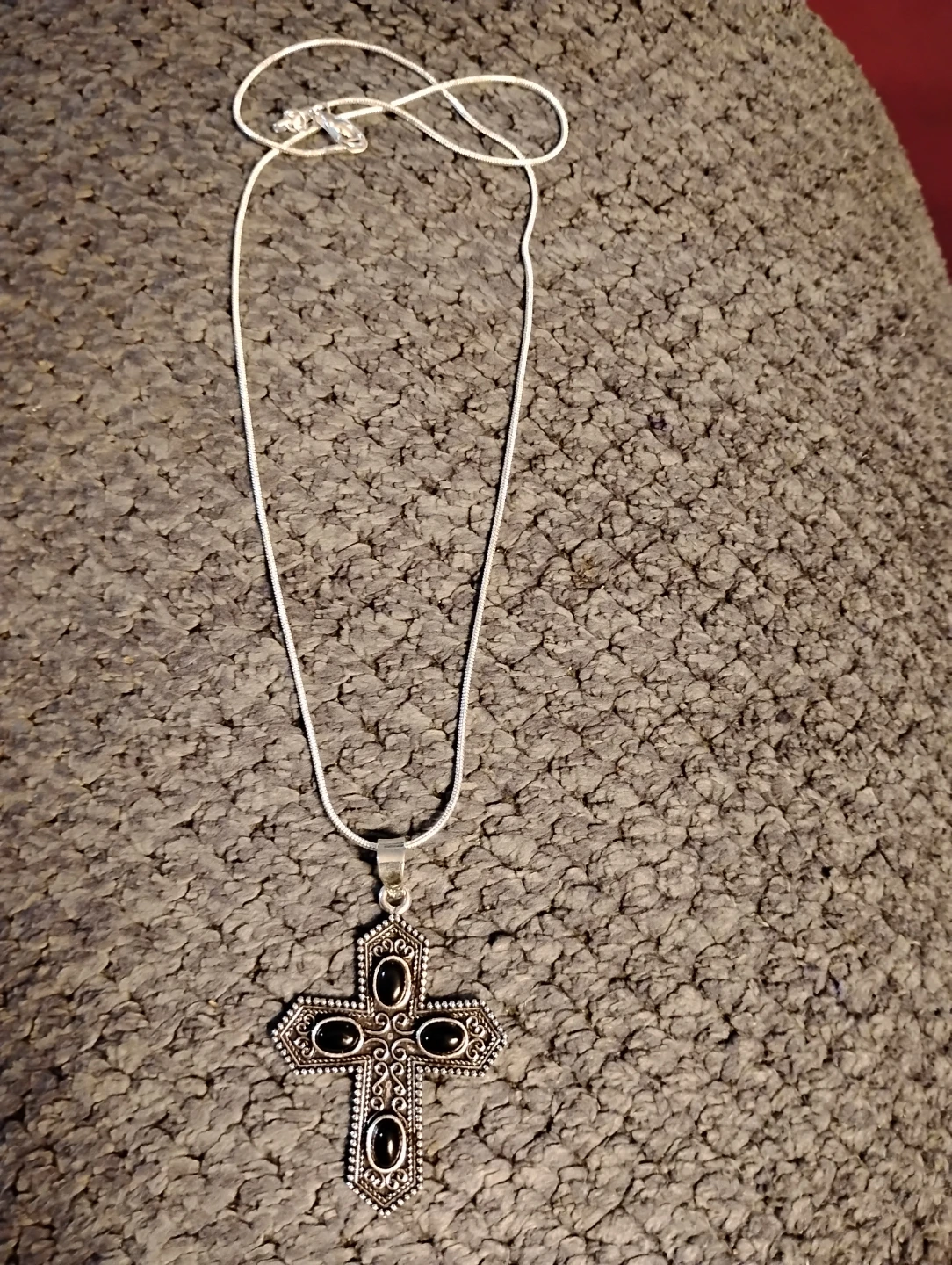 Sterling Silver Onyx Cross