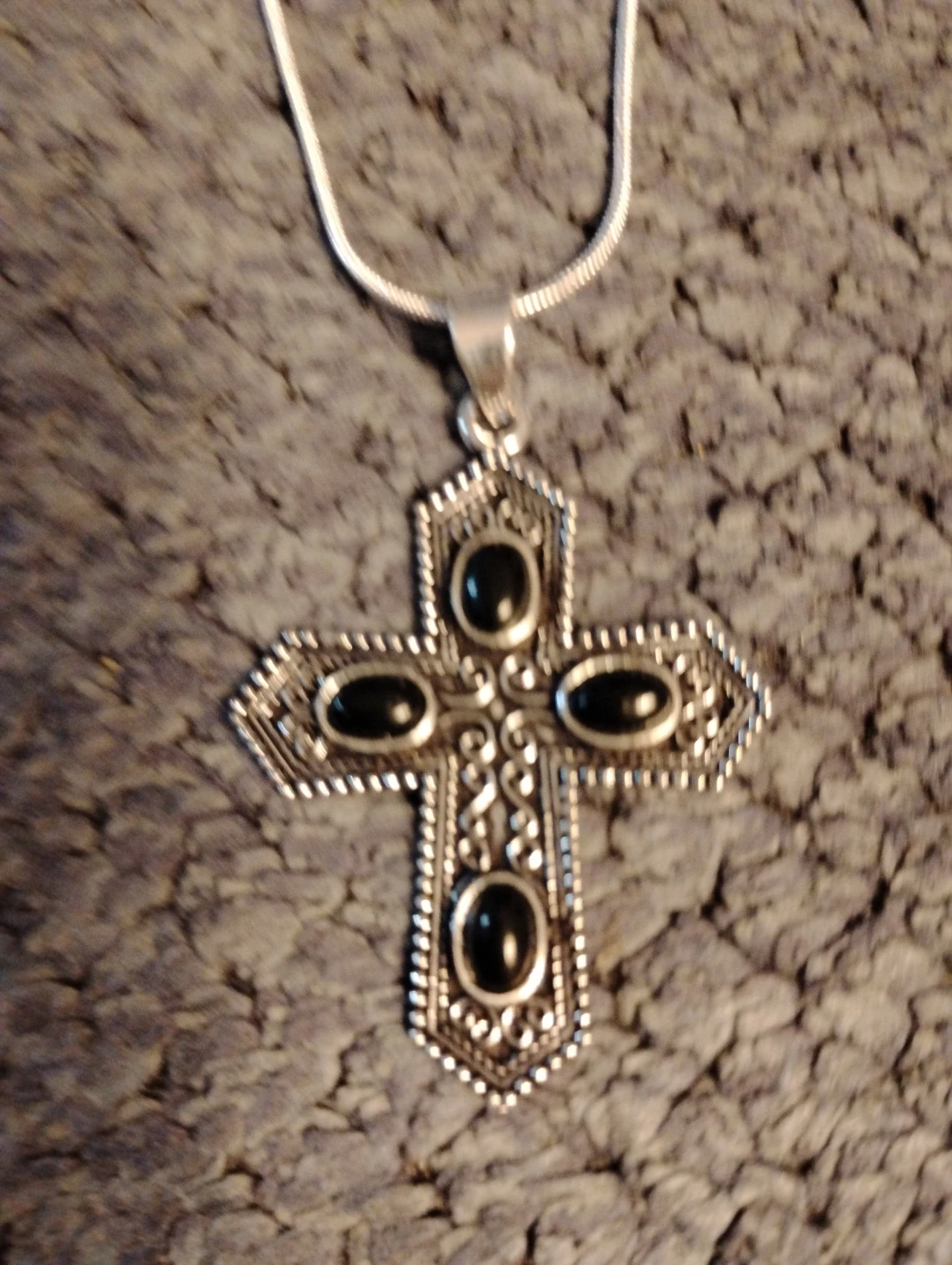 Sterling Silver Onyx Cross - photo 3