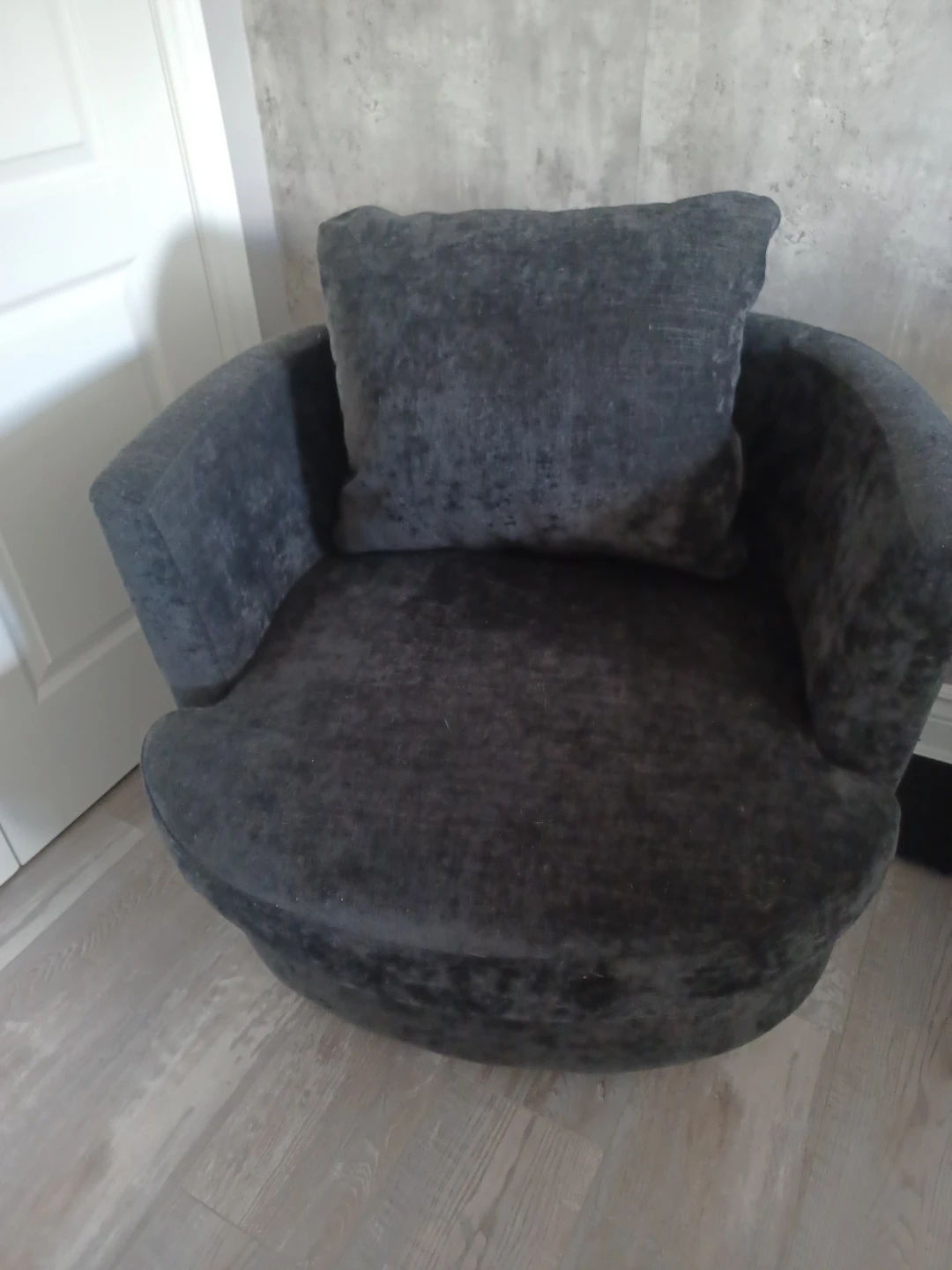 Dark Grey Swivel Barrel Chair