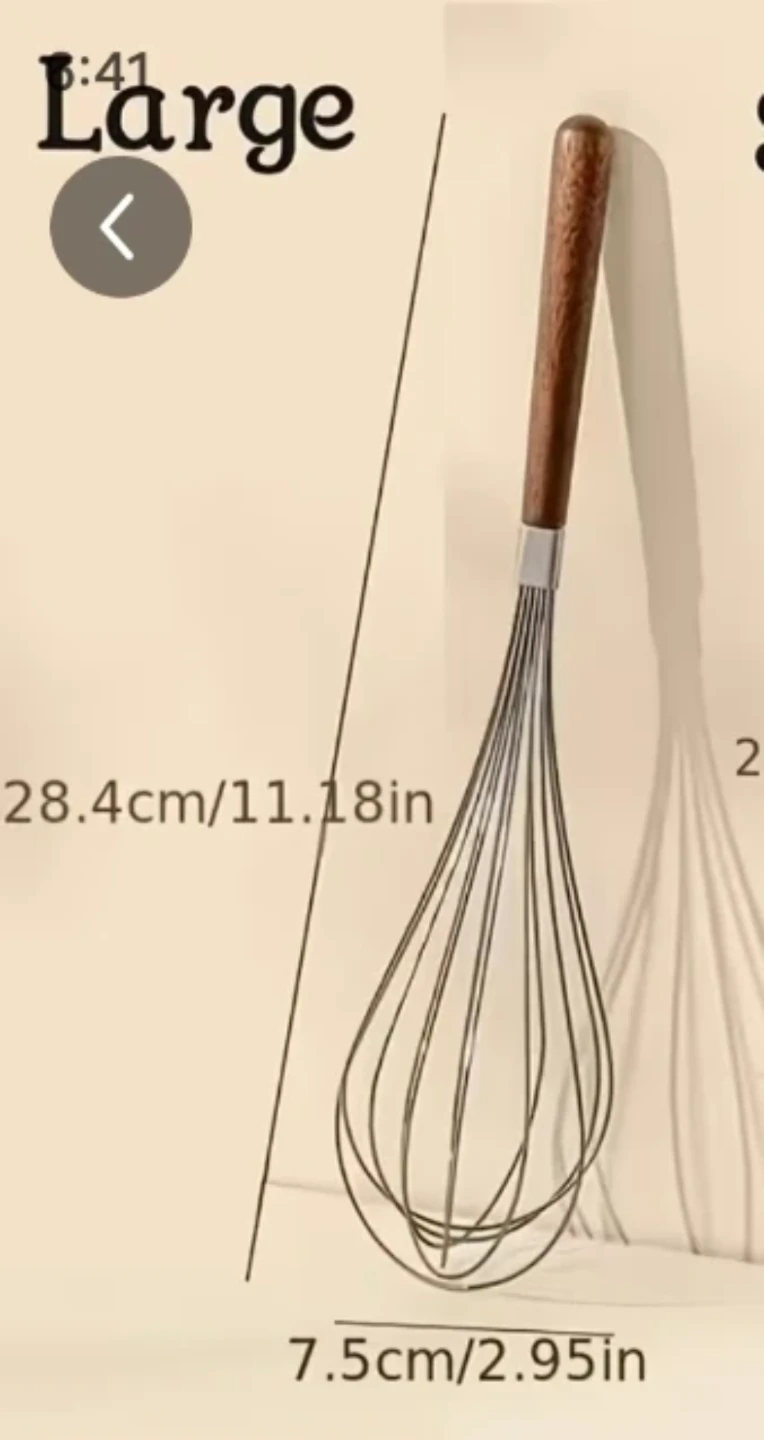 Large Whisk with Wooden Handle
