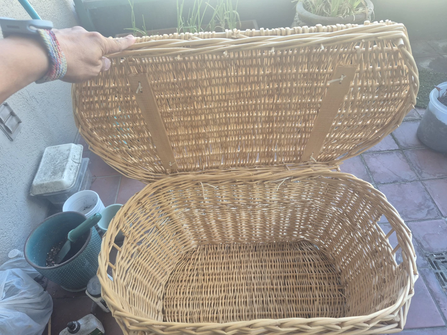 Wicker Storage Basket with Lid - photo 2