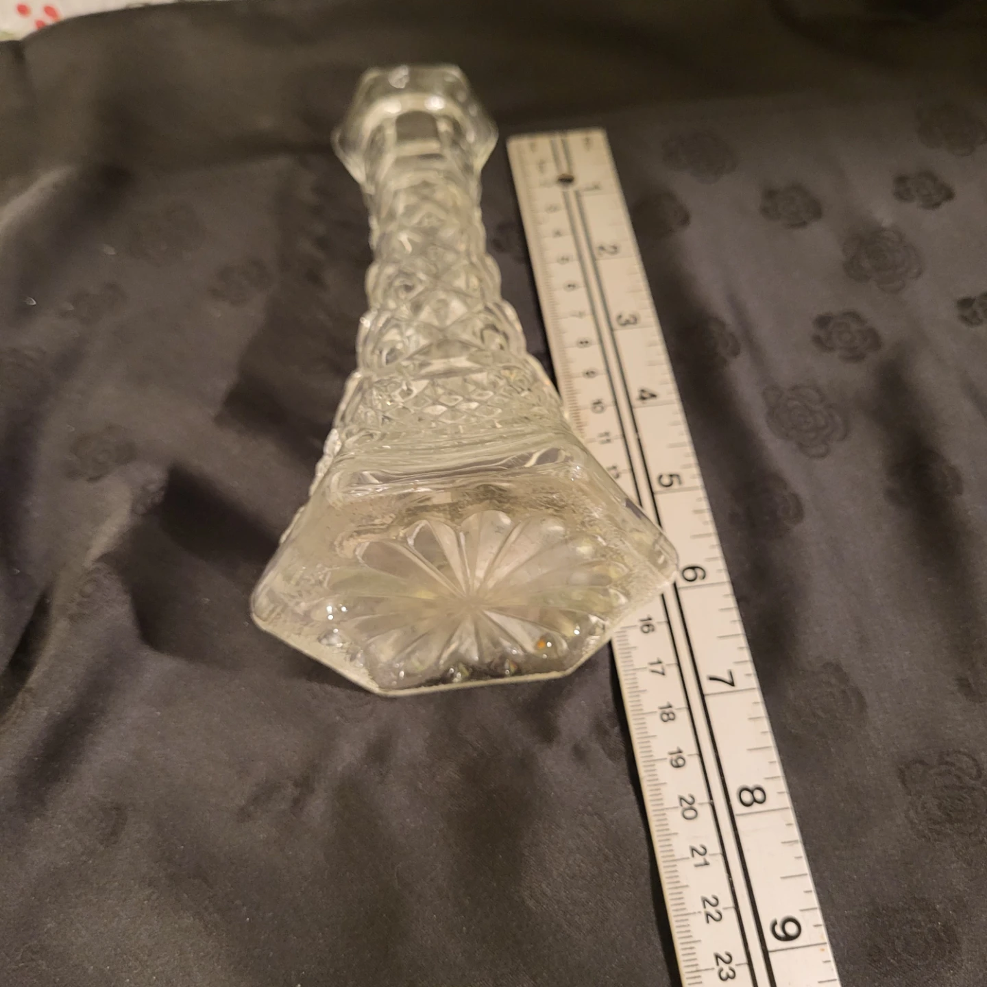 Clear Glass Candlestick Holder - photo 3