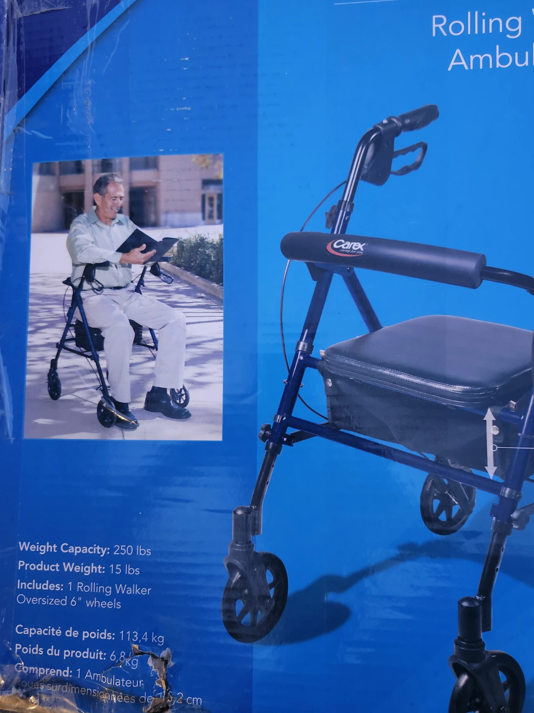 New Carex Step N' Rest Rolling Walker - photo 4