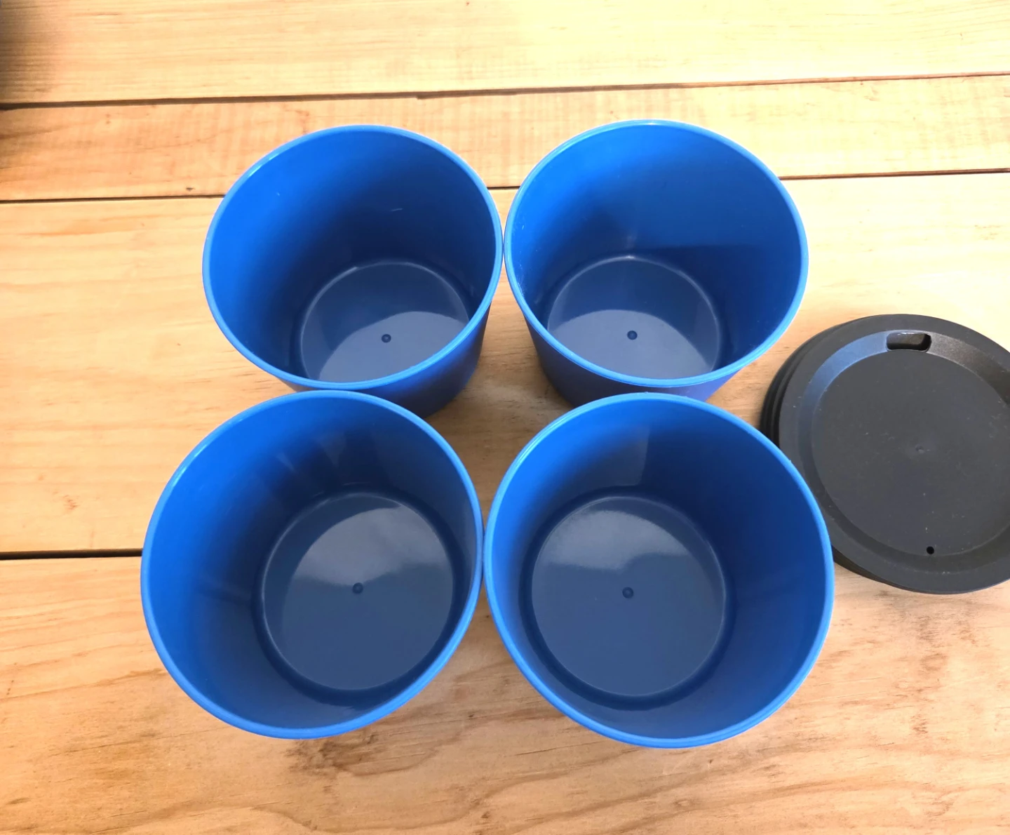 4 New Small Camping Cups Mugs + Lids – Lightweight & Stackable - photo 3