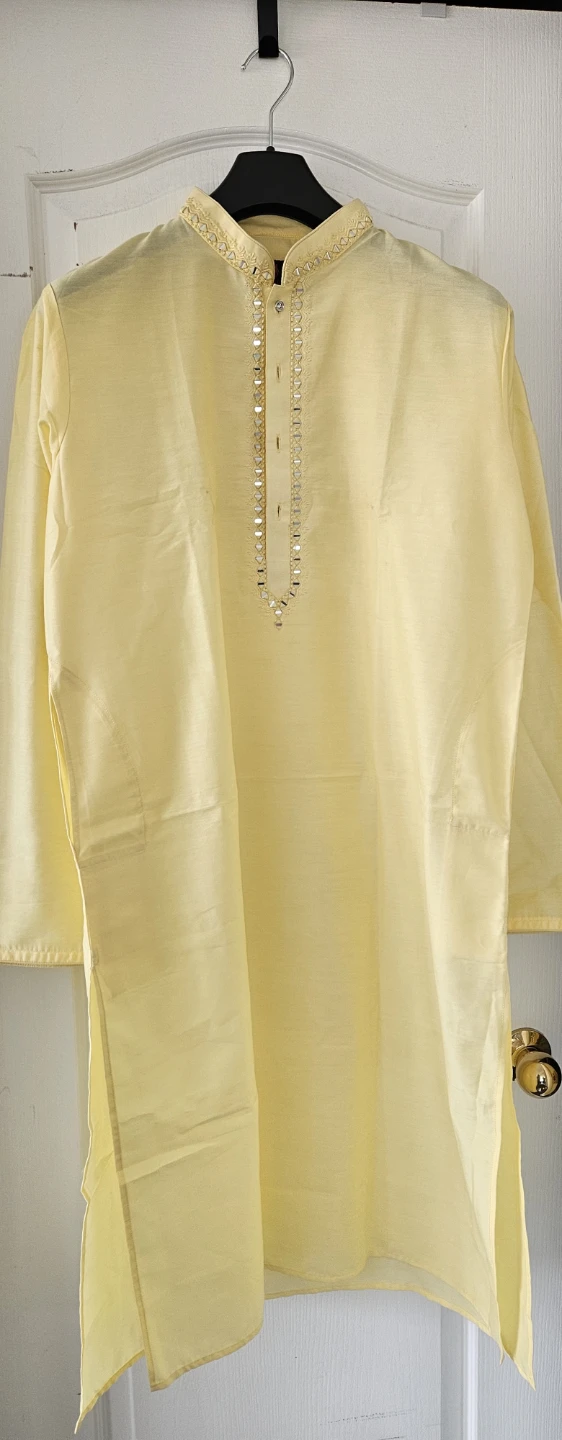 Yellow Kurta with Mirror Work size xl men's 44