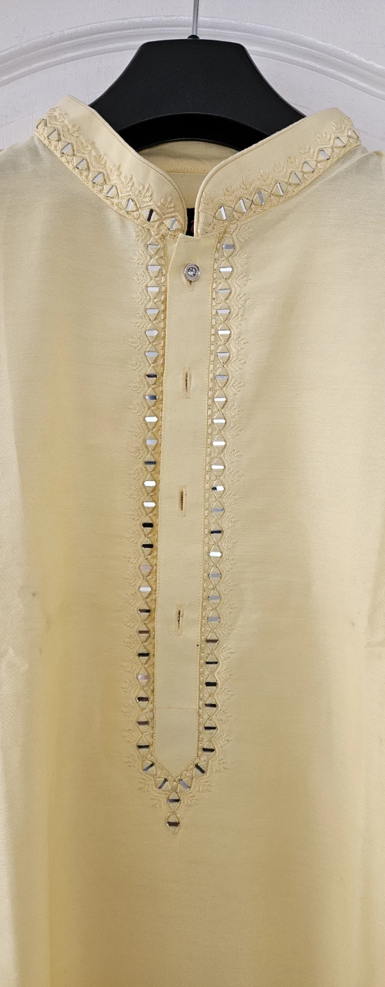 Yellow Kurta with Mirror Work size xl men's 44 - photo 2