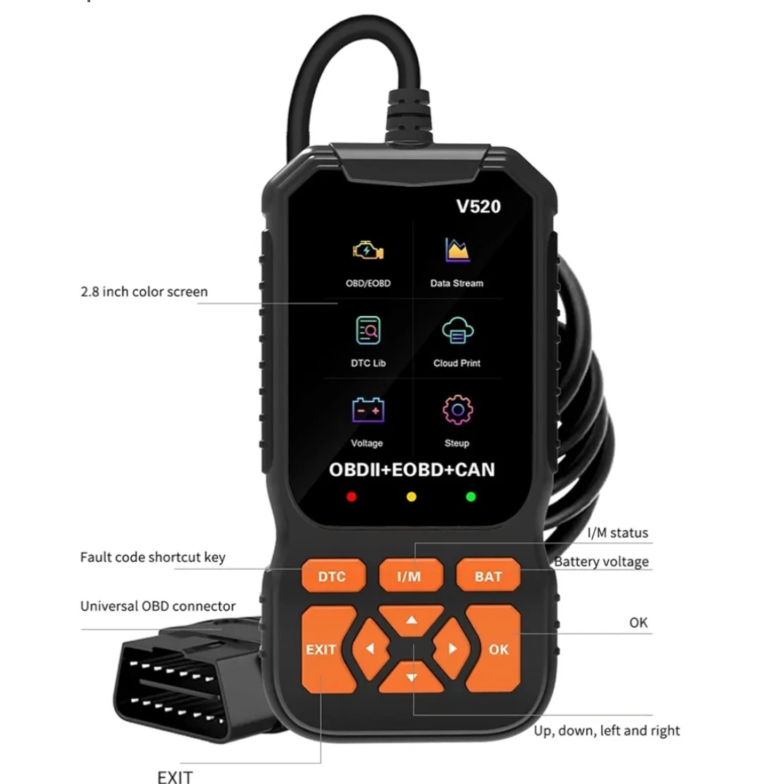 V520 OBDII EOBD+CAN Car Diagnostic Tool - photo 3