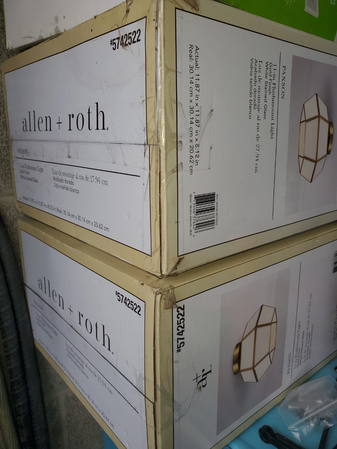 Allen + Roth PAXSON 11-in Flushmount Light Gold Finish