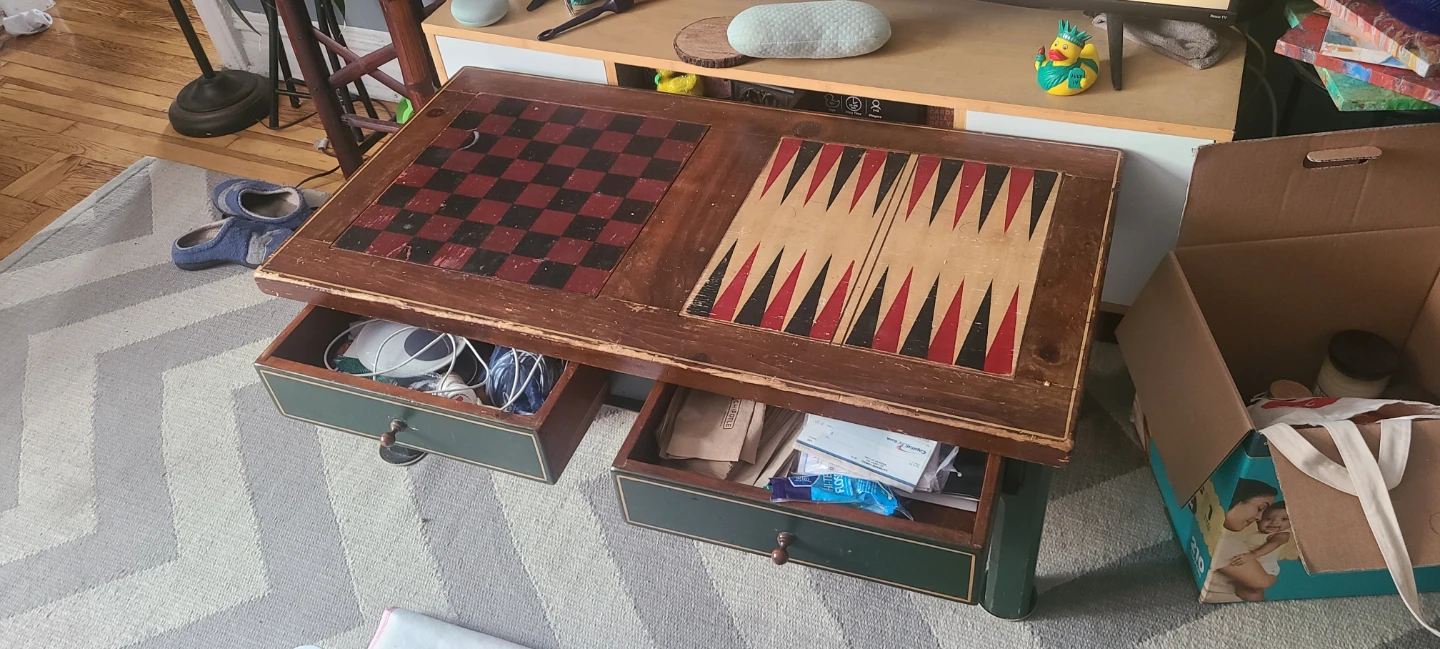 Vintage Chess and Backgammon Table - photo 2