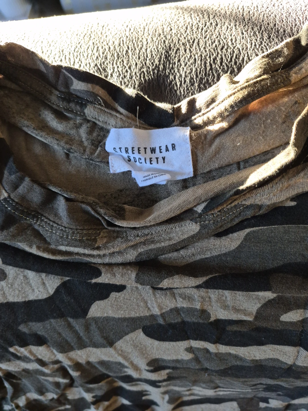 Streetwear Society Camo Mesh Long Sleeve Top