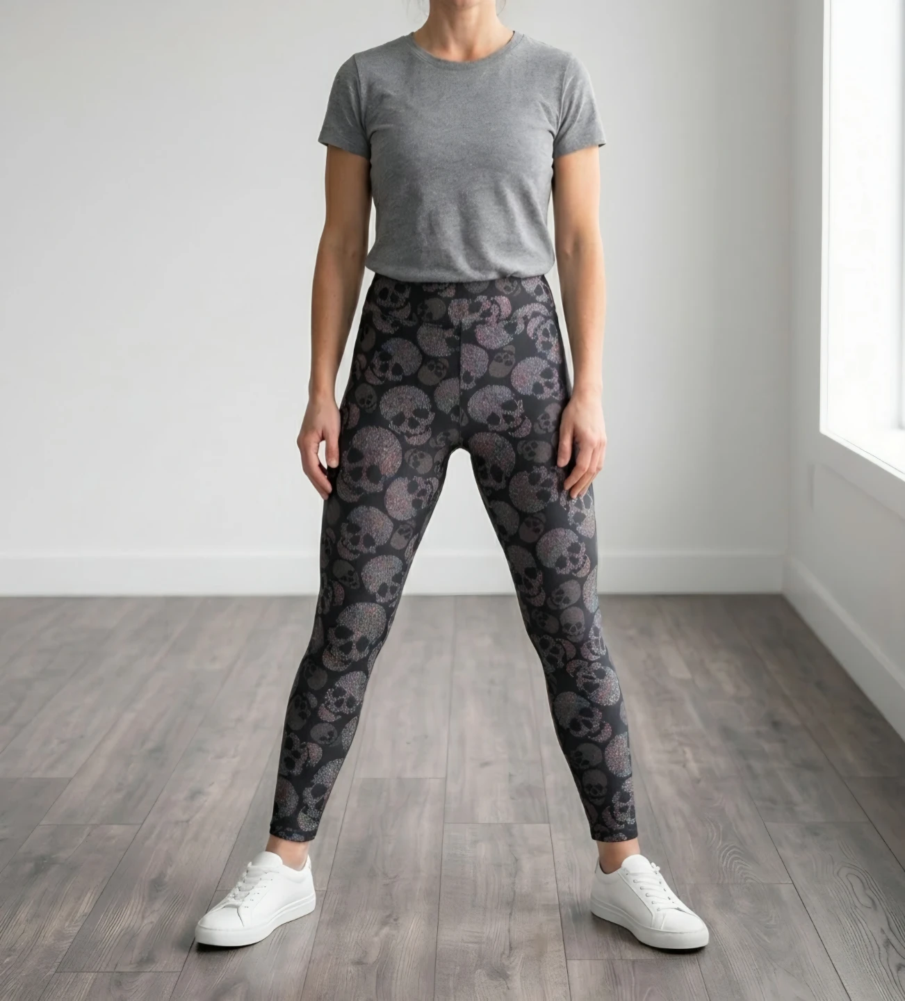 Women's Skull Print Leggings - photo 2
