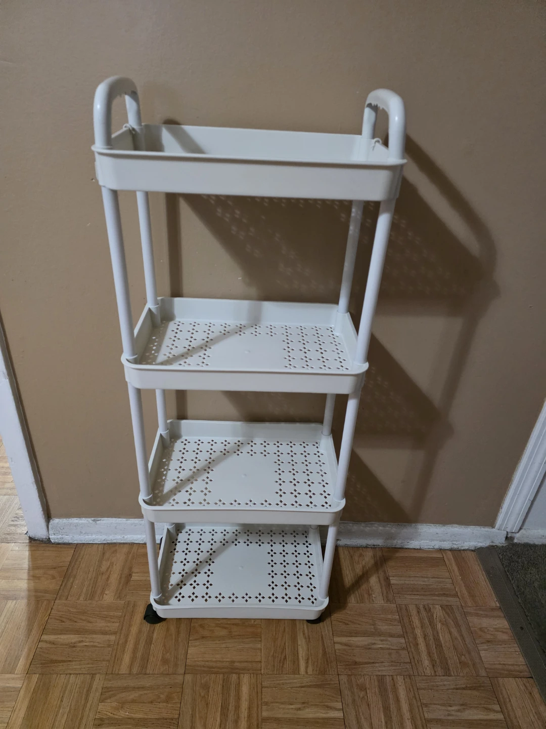 White 4-Tier Rolling Storage Cart