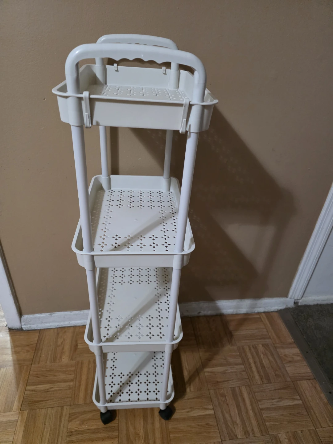 White 4-Tier Rolling Storage Cart - photo 2