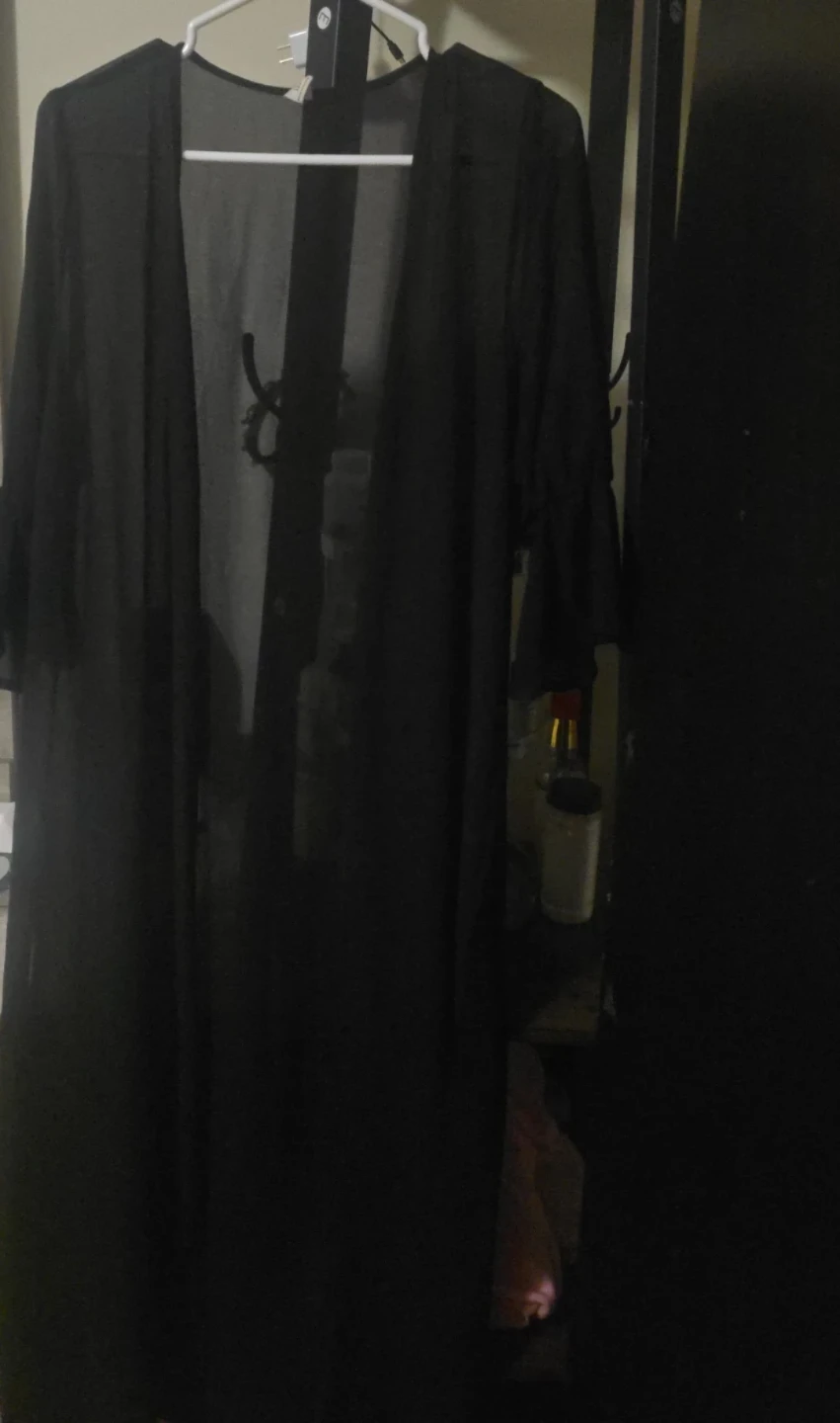 SHEIN Teen Black Sheer Kimono Cardigan