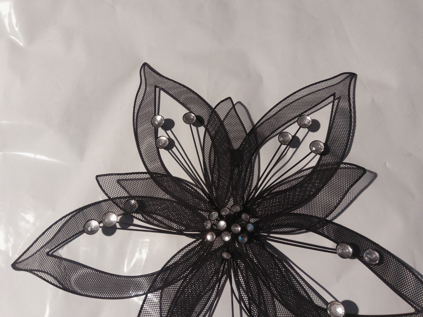 Black Mesh Flower Wall Art Decor - photo 2