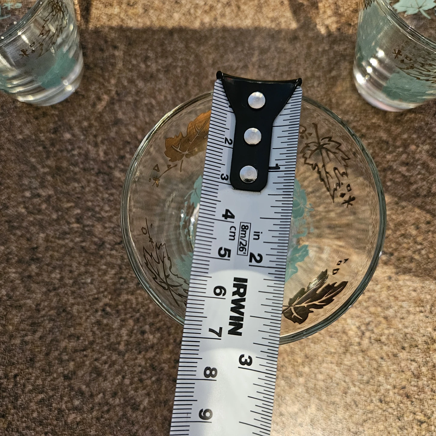 Set of 3 Vintage Leaf Design Glasses - photo 3