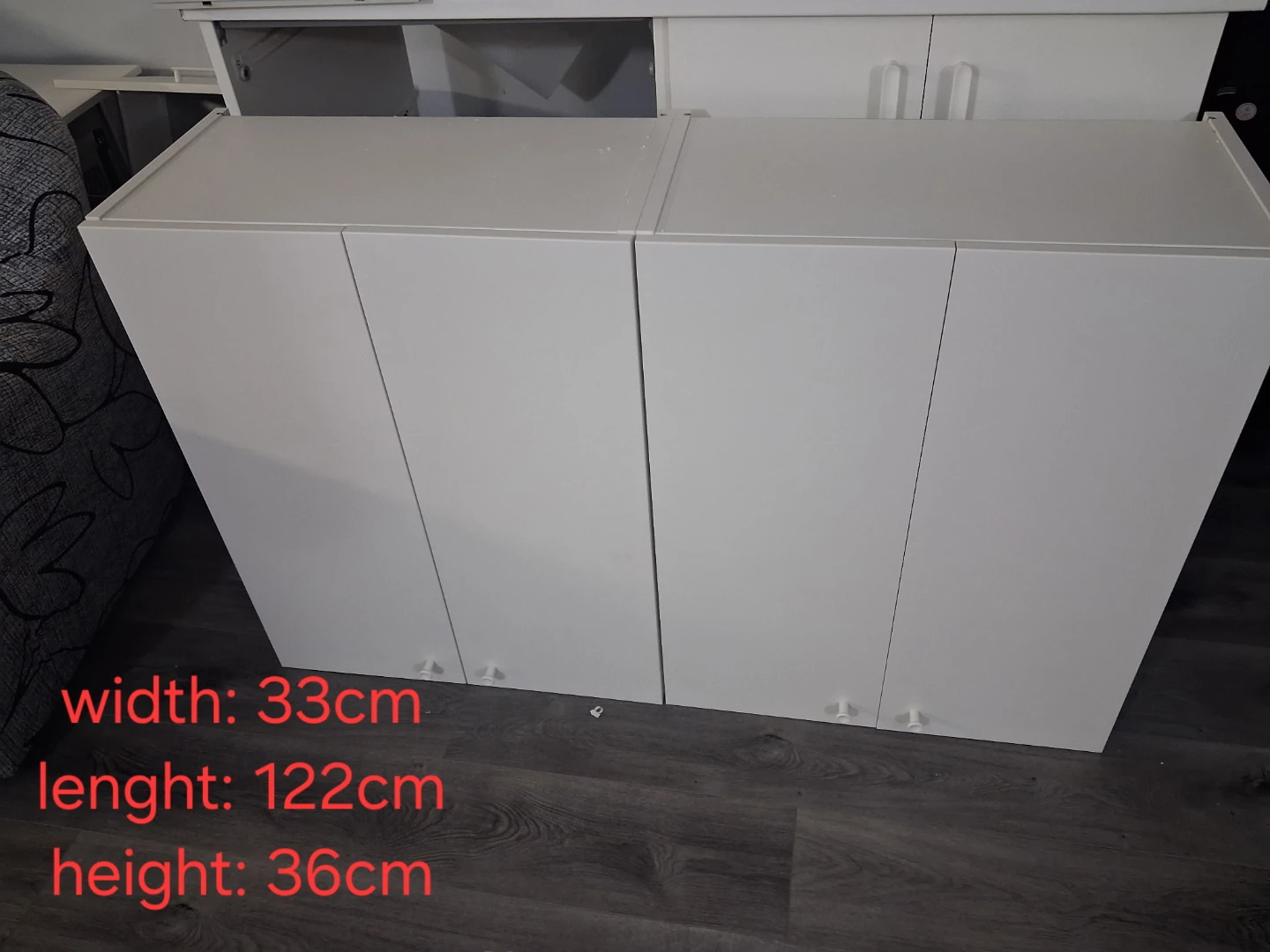 White Storage Cabinet with Drawers