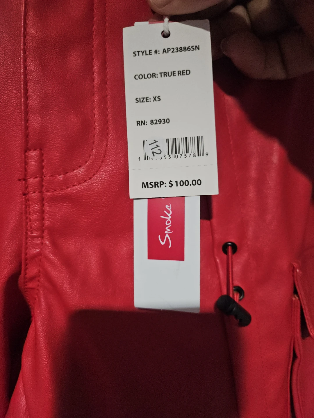 Smoke Rise Red Faux Leather Cargo Pants XS - photo 3