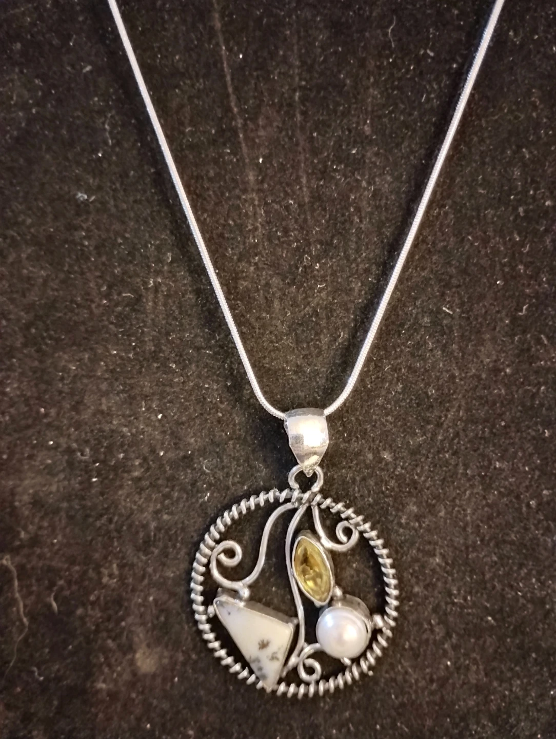 Sterling Silver Necklace with Assorted Gemstones - photo 2