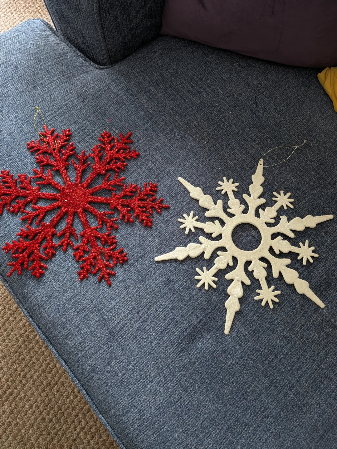 Red and White Snowflake Ornaments CASH ONLY