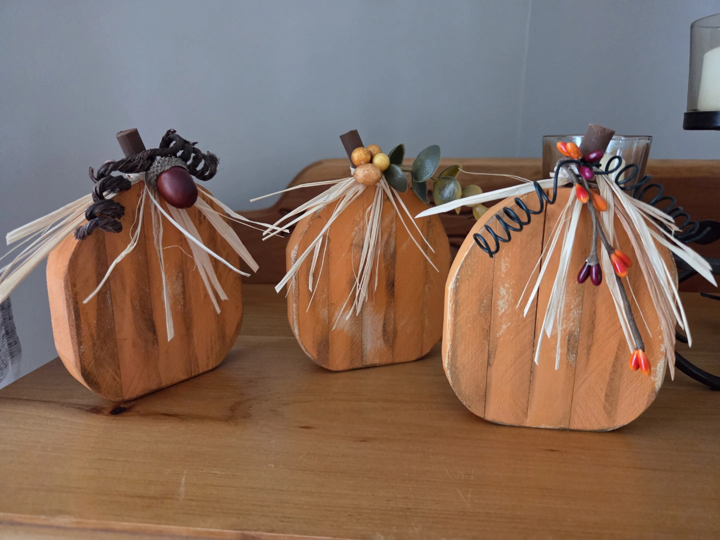 Mini wooden pumpkins - photo 2