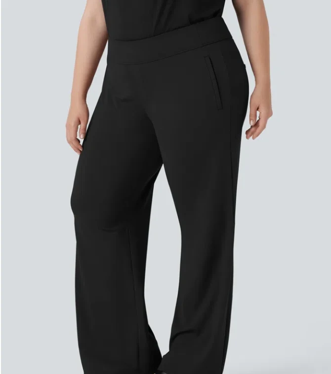Black Flare Leg Scrub Pants