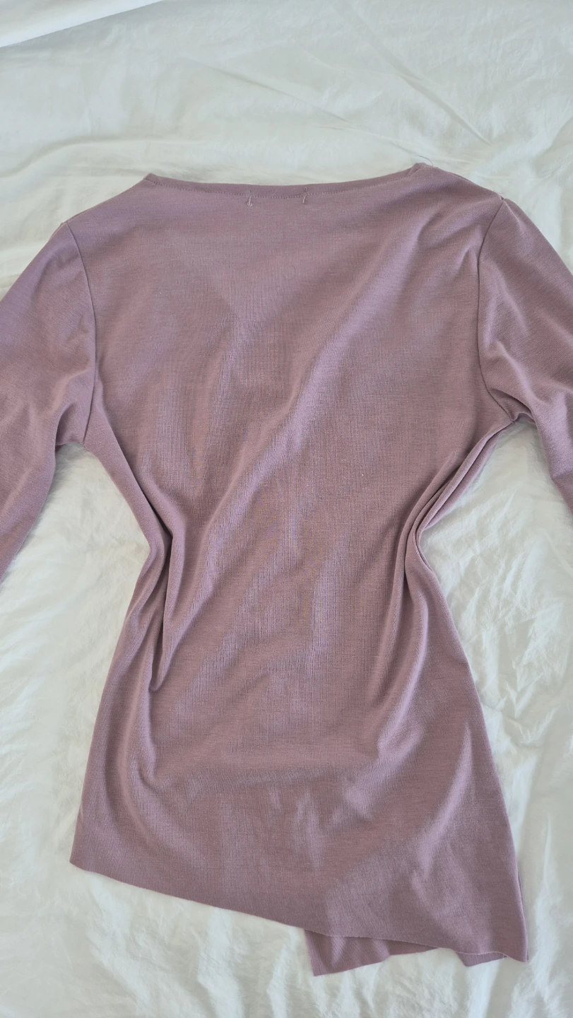 Mauve (Muted Purple) Button-Up Long Sleeve Top - photo 4