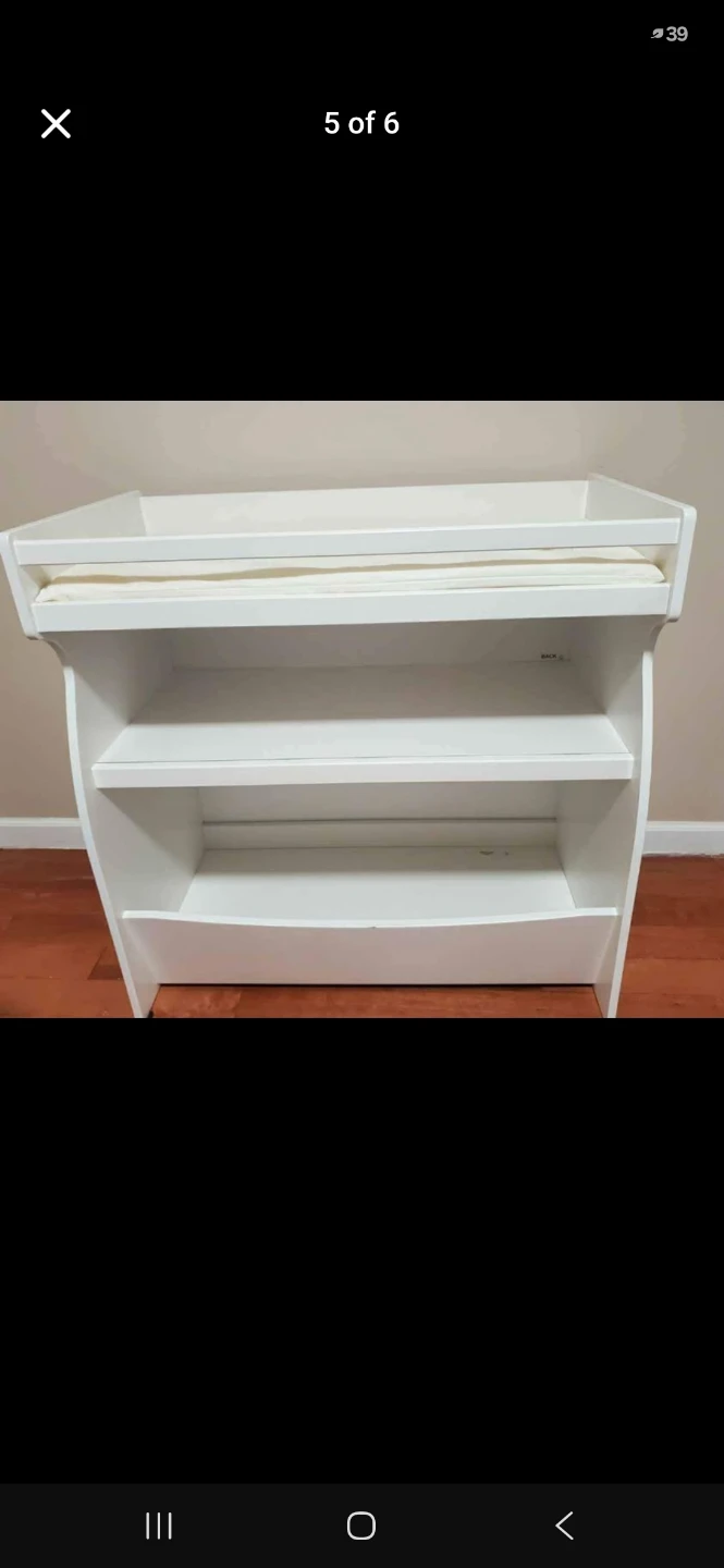 White Changing Table with Shelves delta brand - photo 2