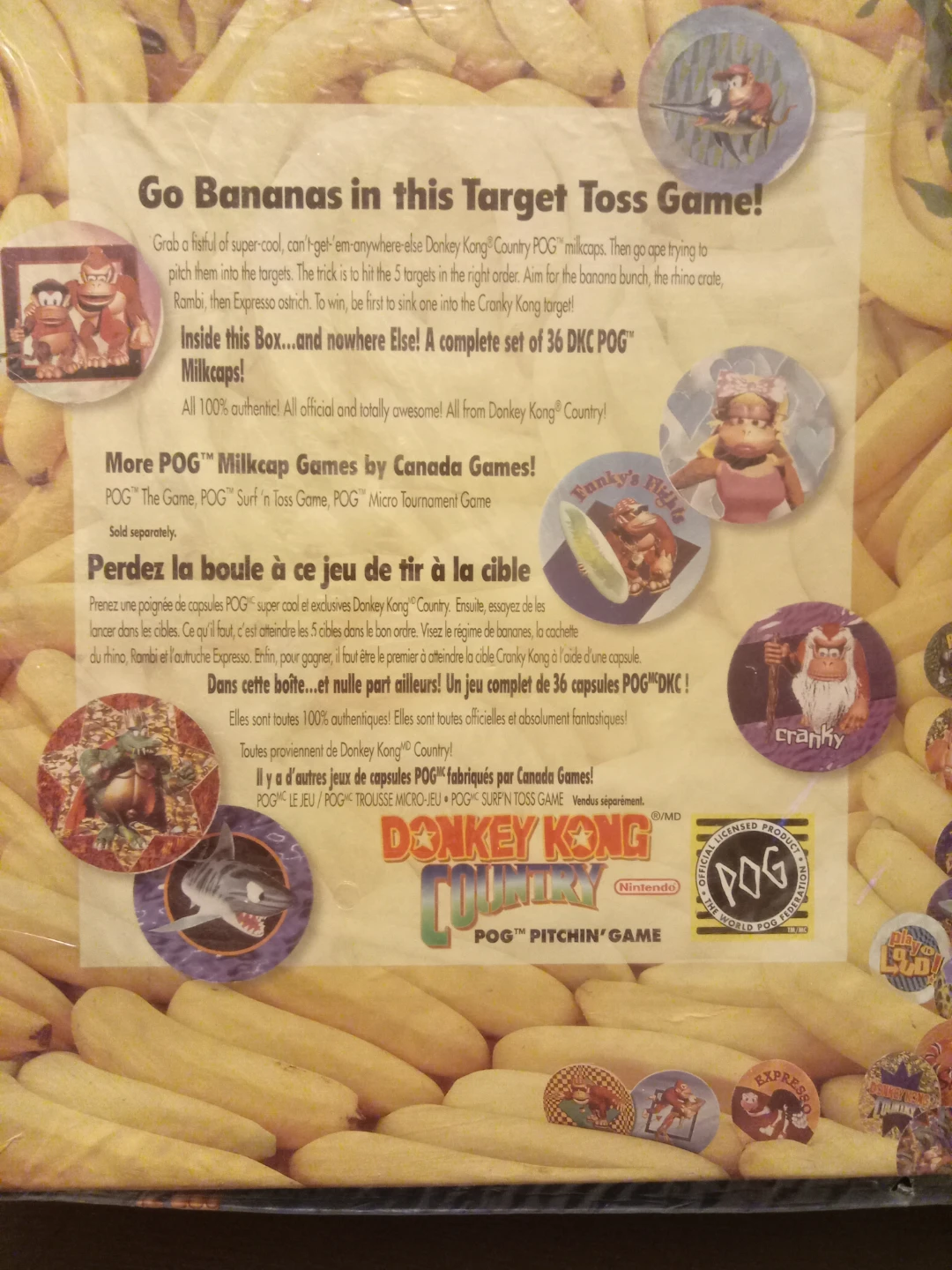 Vintage 1995 Unsealed Donkey Kong Country POG Pitchin' Game - photo 3